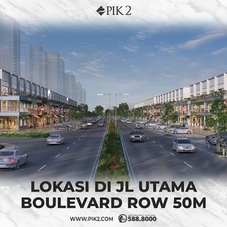 Infrastruktur jalan utama boulevard ROW 50 meter kawasan komersial mandiri PIK 2 Tangerang